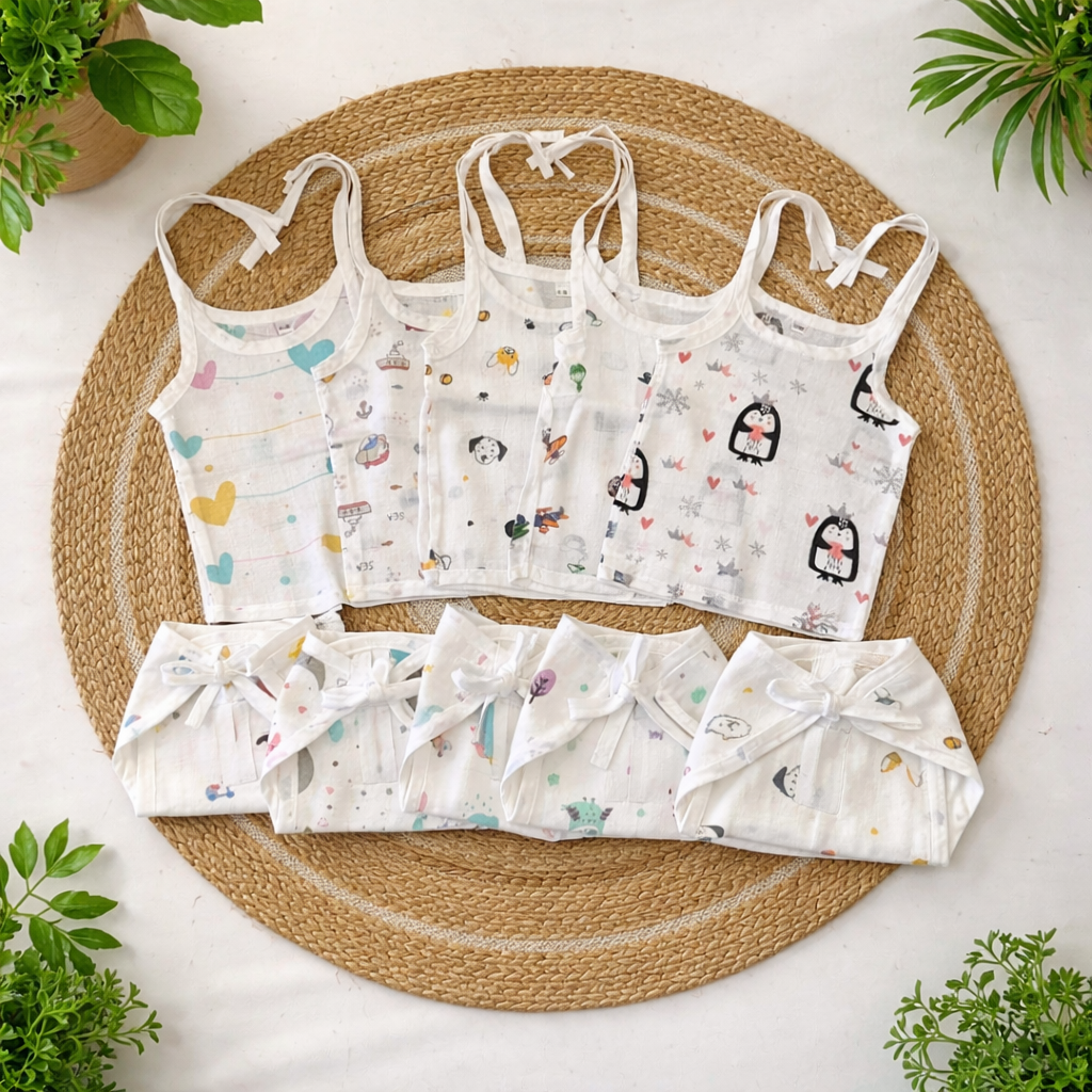 Magizhchi Kit - Muslin Newbron Hospital Kit 10Pcs | Baby Essential Set MKIT code:NBE